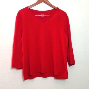 USED CHICO'S TRUE COLOR TEE SIZE 3 COLOR RED